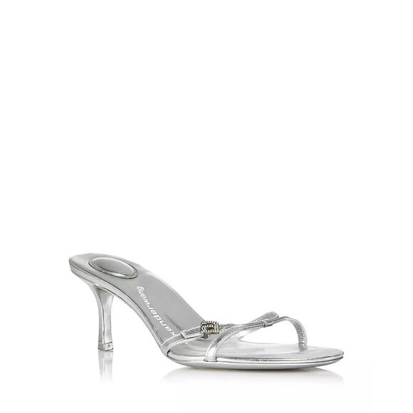 Alexander Wang Women's Lucienne 65 Strappy High Heel Sandals Metallic Silver - Picture 1 of 4